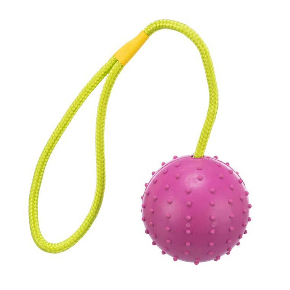 Pelota de Caucho Natural con Cuerda 7 cm