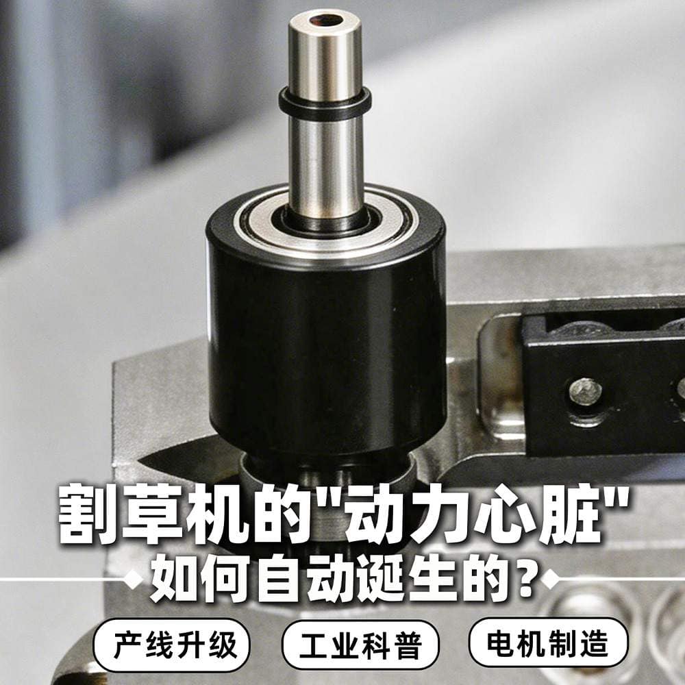 割草机电机自动生产线工艺科普视频—久巨电机自动装...
