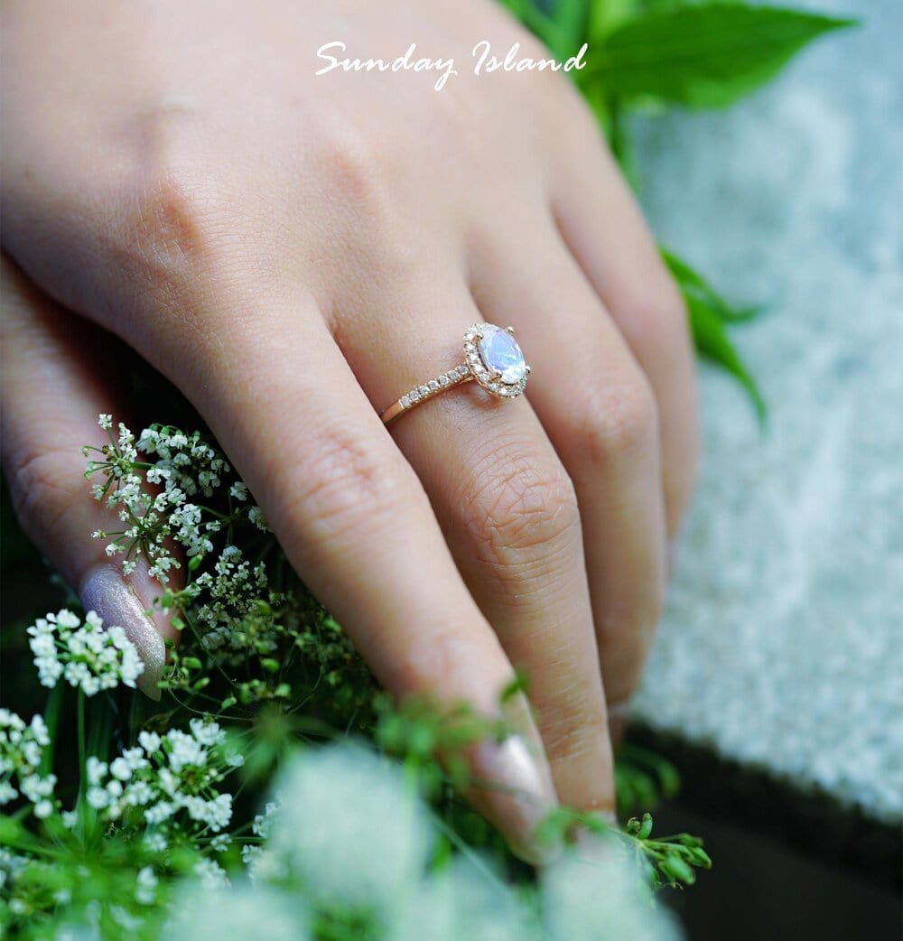 Oval Aquamarine Halo Ring - Kendra - Image 4