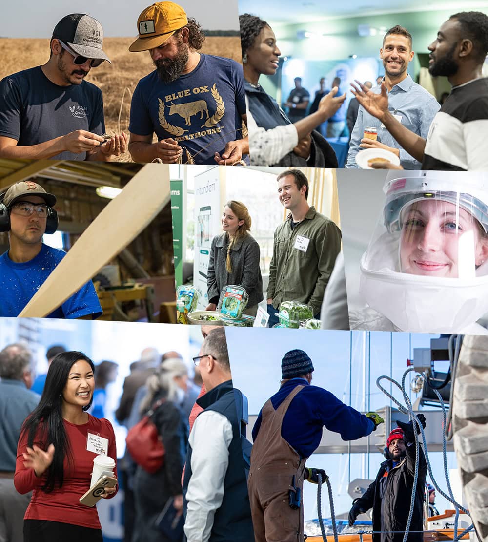 Grid of photos of range of people
