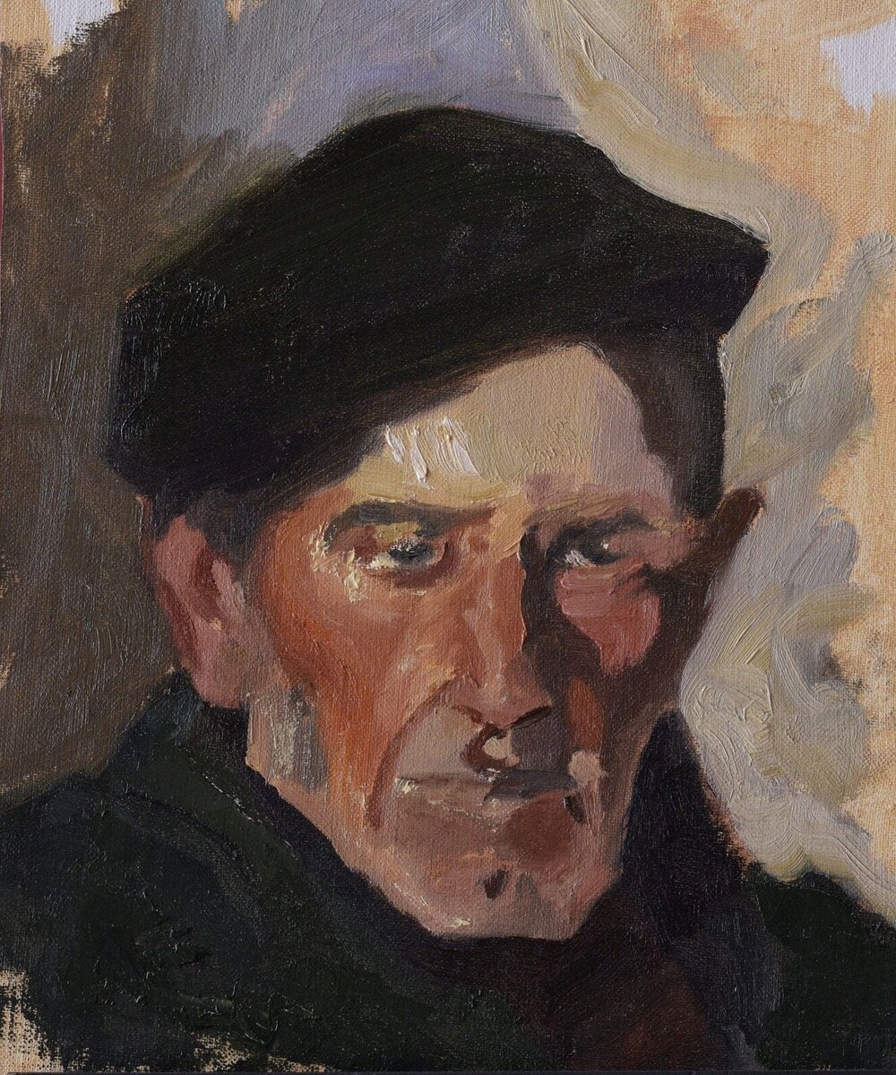 Bebedor Vasco face study after Joaquín Sorolla available from Andrea Bocedi