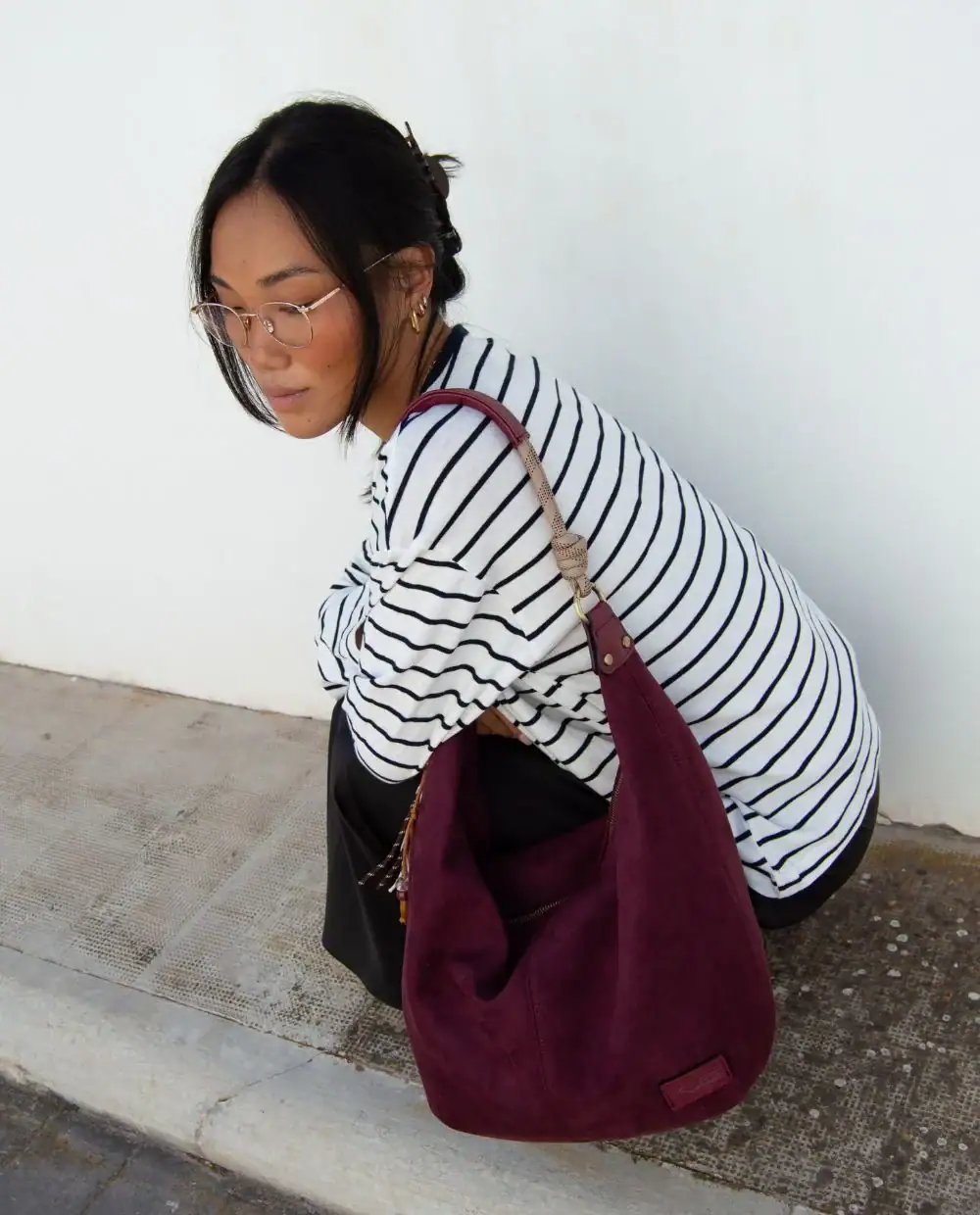 KB3402653 35 bolso hobo efecto serraje granate kbas 1 3