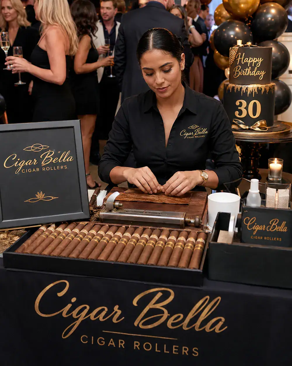 professional female cigar roller for a birthday party and private event