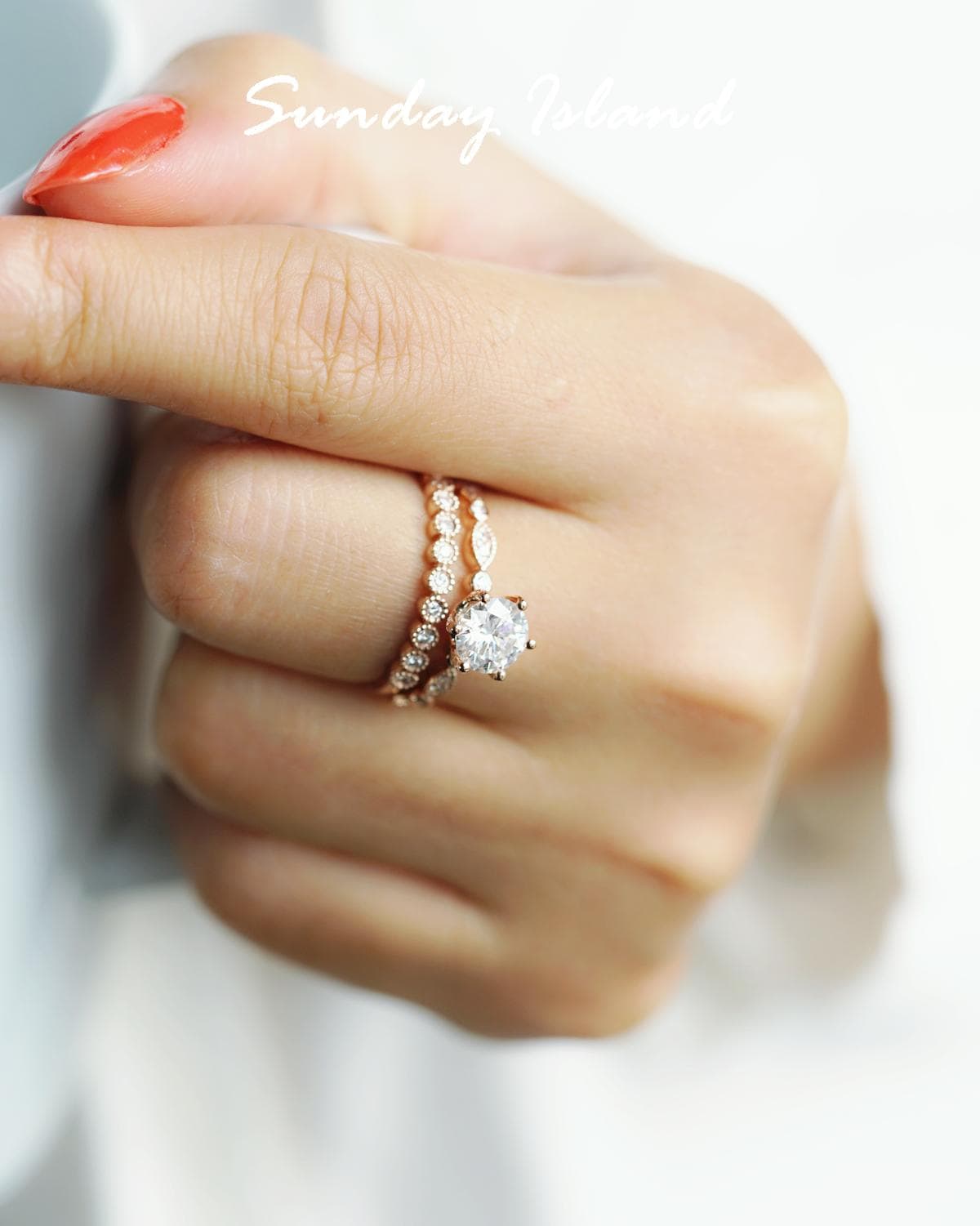 Vintage Round Moonstone Ring – Daniella - Image 3