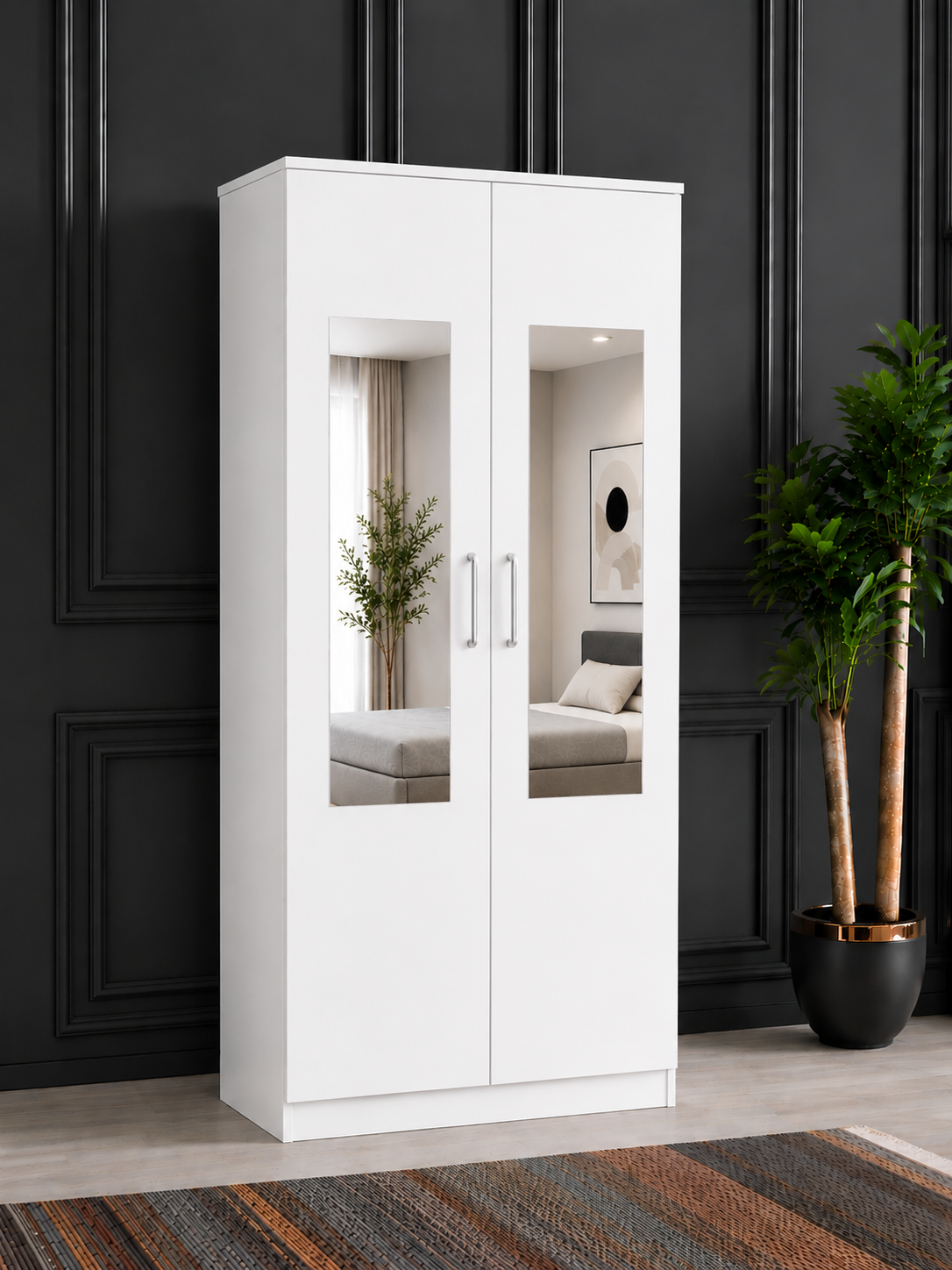 LUNA MODERN 2 DOOR WARDROBE - Image 6