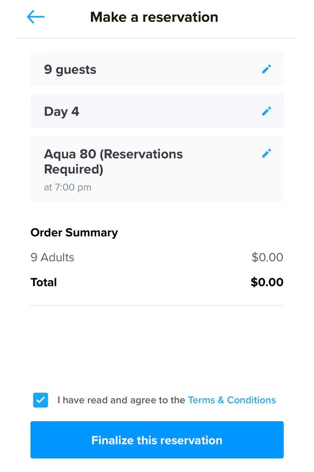 Royal Caribbean Aqua 80 Show Reservations