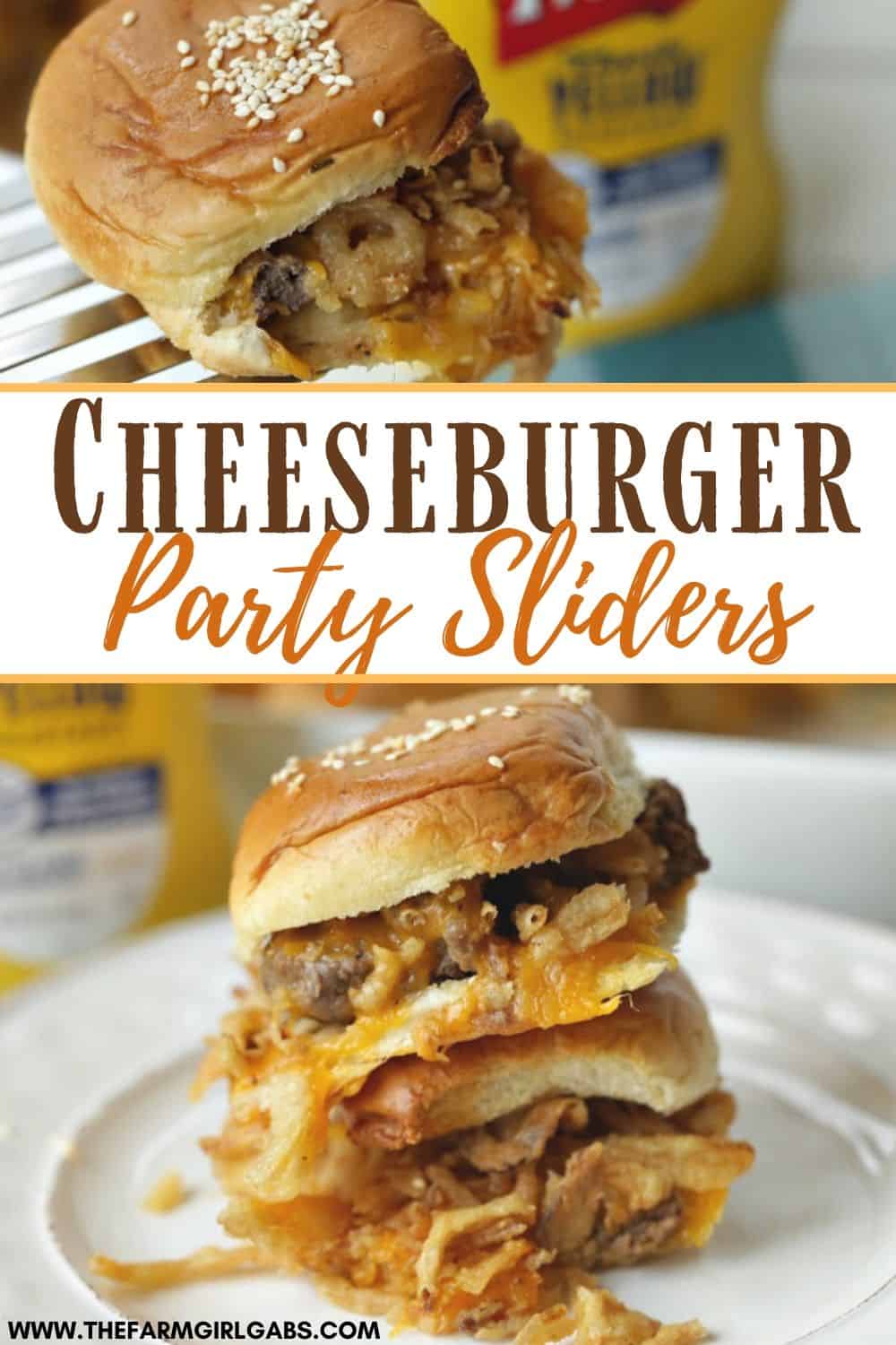 It's not a game day party without the food. These Cheeseburger Party Sliders are the perfect game day recipe. Score a touchdown with friends and family with this easy slider recipe. #Sliders #Cheeseburger #footballfood #GameDayRecipe #PartyRecipe #Superbowlrecipe