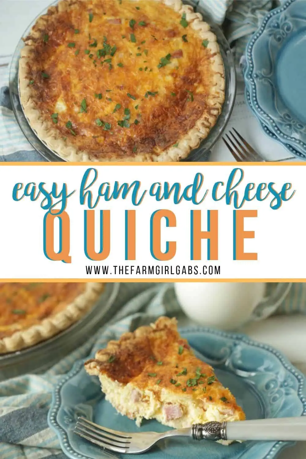 Ham And Cheese Quiche is an easy recipe for breakfast, Sunday brunch, lunch or dinner. With only 15 minutes to prepare, quiche is a versatile recipe everyone will love. #hamandcheesequiche #quicherecipe #brunchrecipe