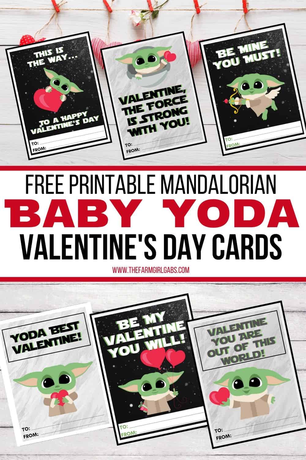 These Free Printable Mandalorian Baby Yoda Valentines are out of this world. If you are a fan of "The Child" or Baby Yoda from the Disney Plus Series The Mandalorian, then this is the perfect Valentine's Day Craft to share. Download and share with friends this Valentine's Day. I have spoken. #babyyoda #valentines #starwarscraft #freeprintablevalentines #kidscraft #disneyplus #Disney+ #themandalorian