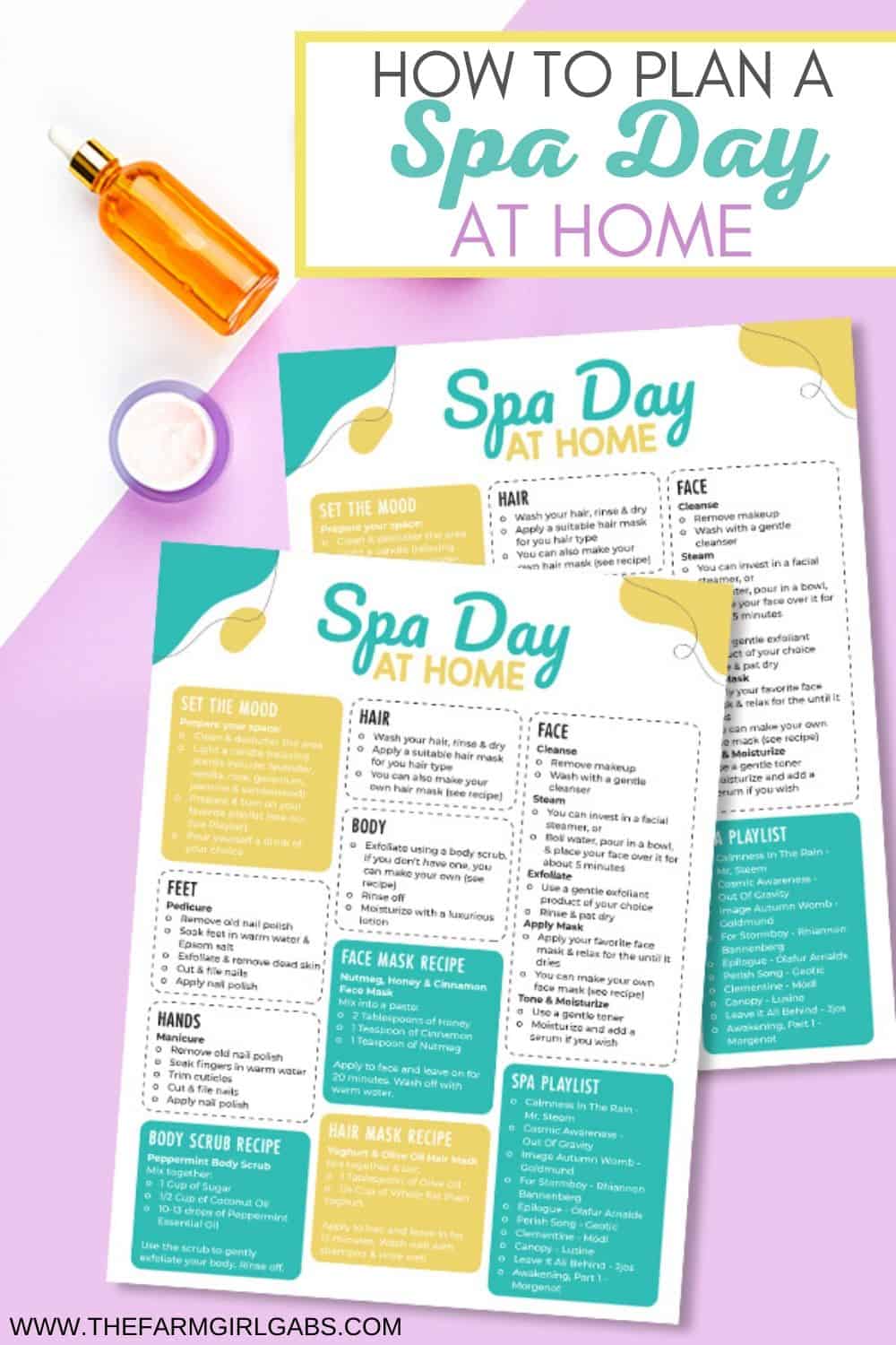 Treat yourself to some much-needed pampering. Download this free printable for planning the ultimate Spa Day at Home for Mother's Day.