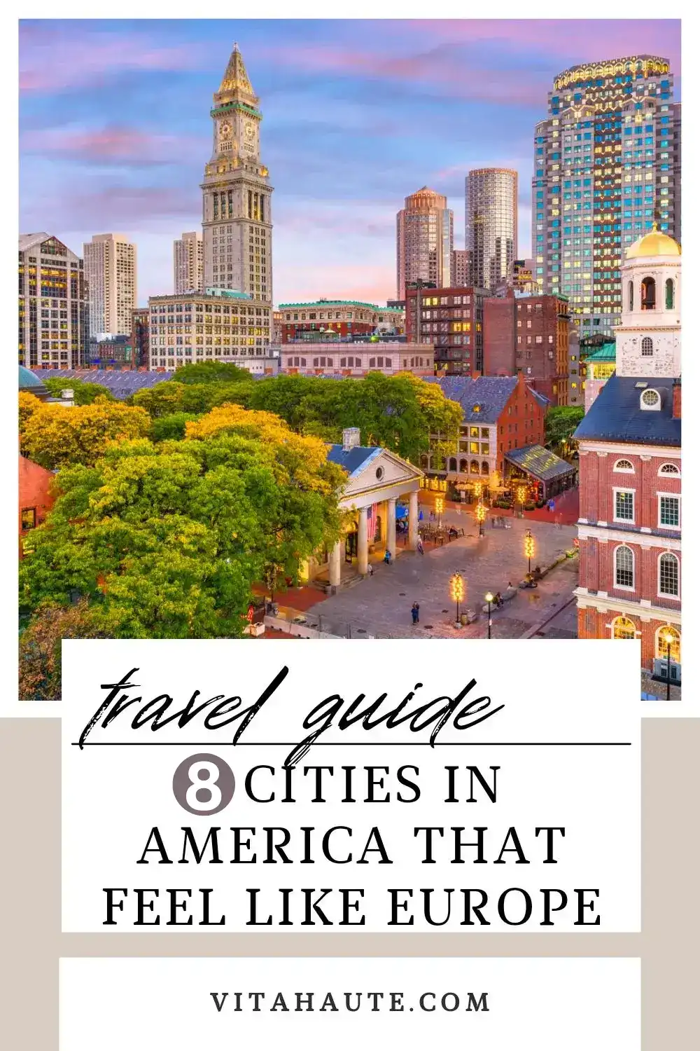 Photo showcasing the European charm of eight American cities with picturesque architecture reminiscent of the Old World