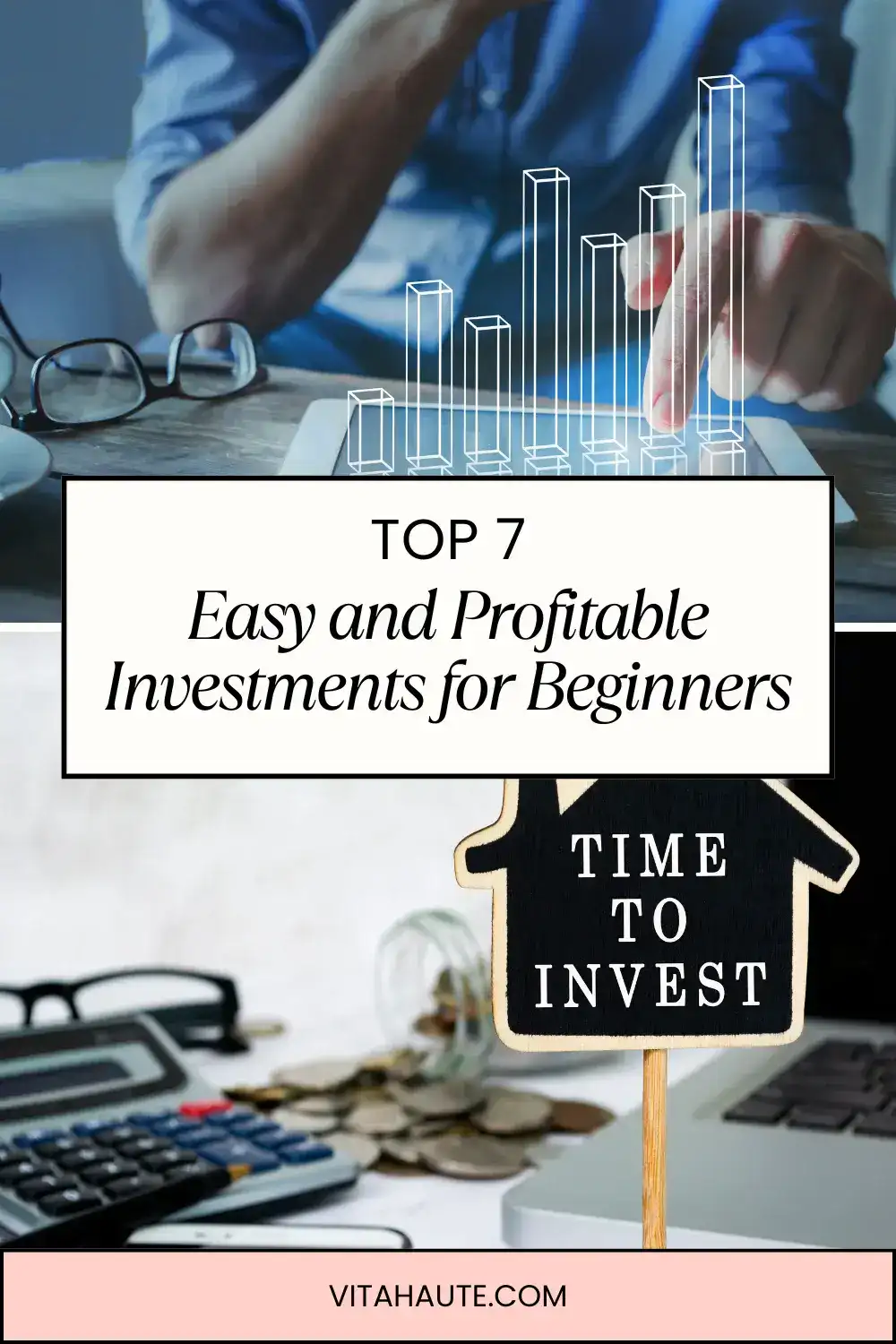 Big piggy bank next to a large stack of coins