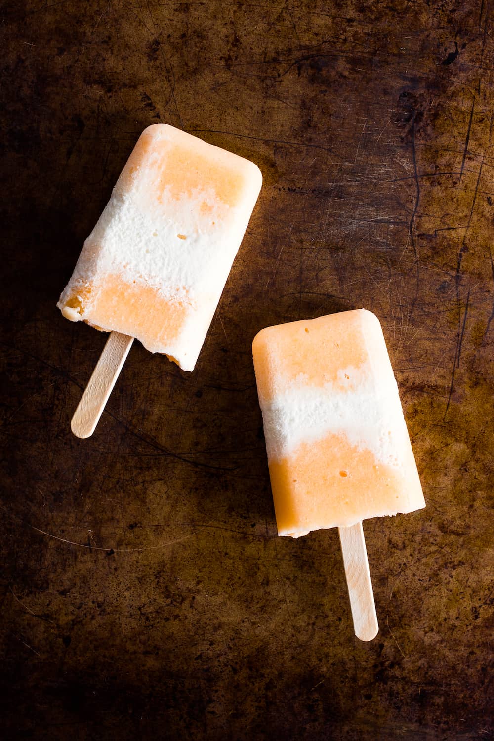 cantaloupe creamsicle ice cream pops