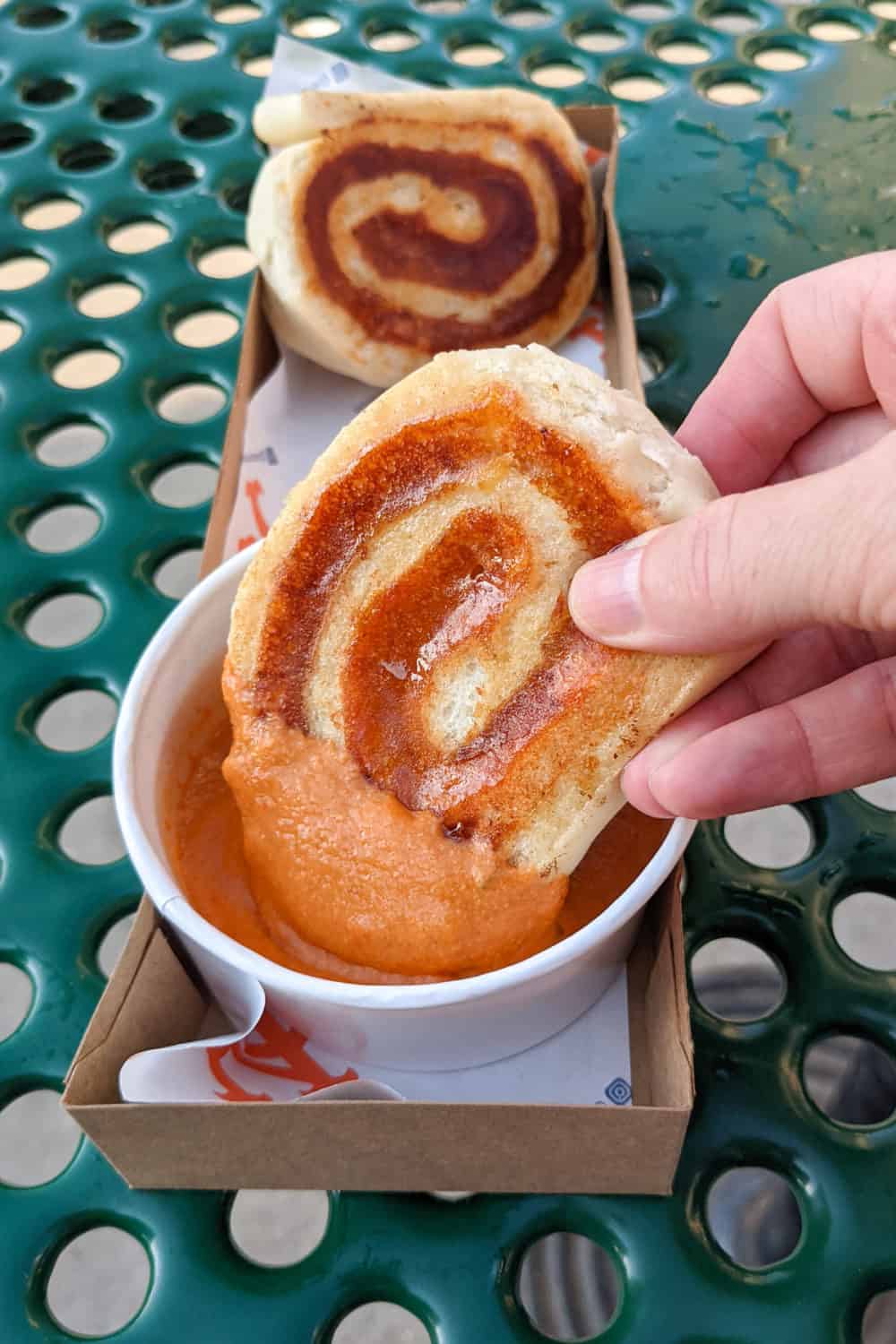 From the Stretch grilled cheese pinwheels and dipping sauce