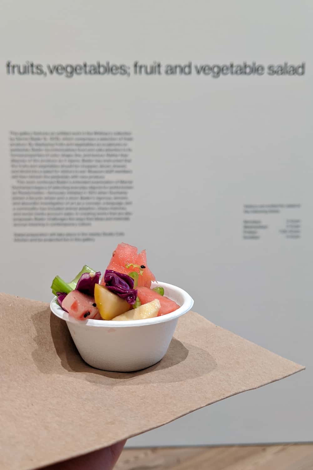 watermelon salad at the Whitney Museum