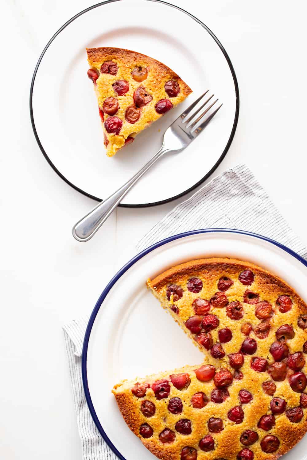 sour cherry polenta cake