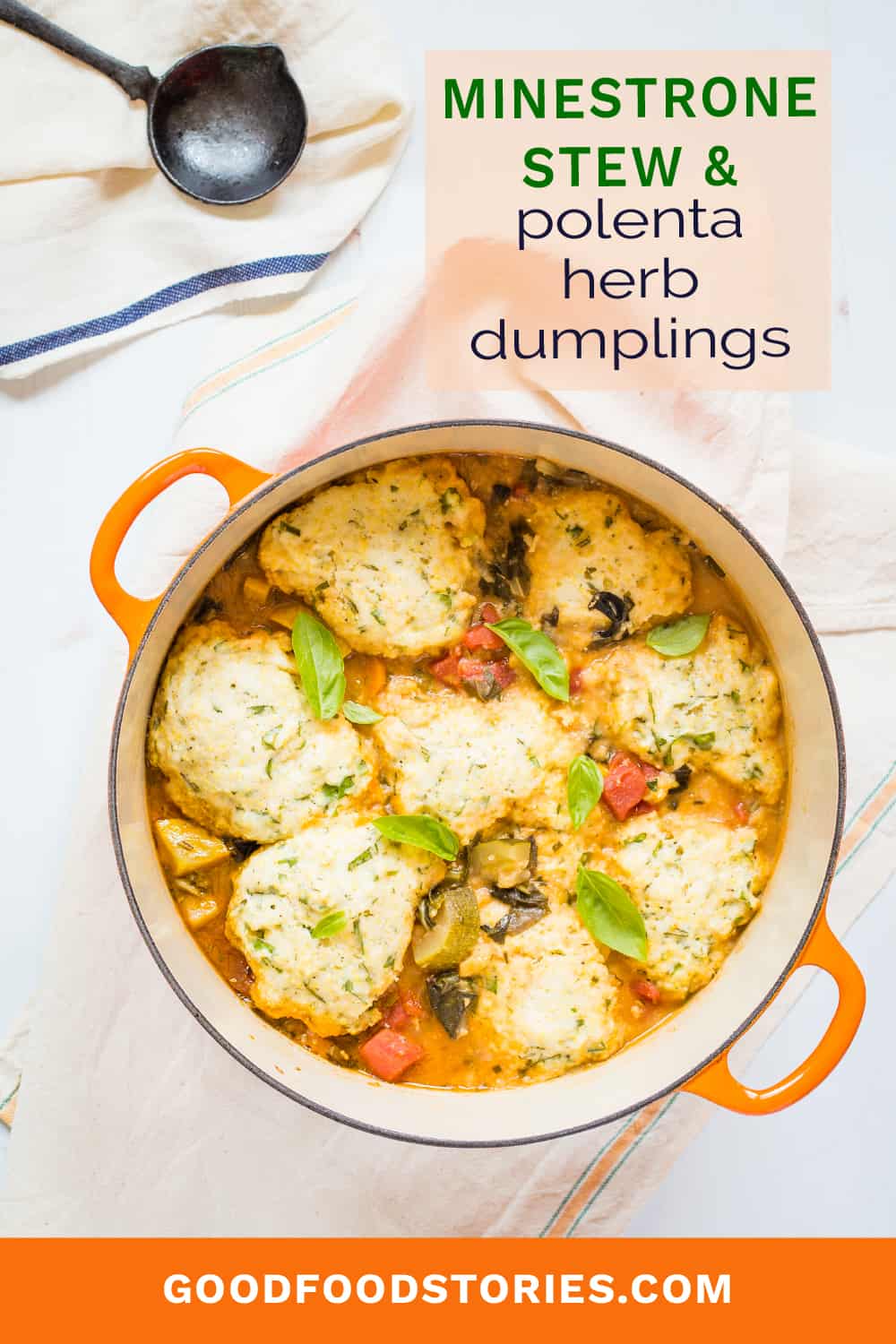 minestrone stew with polenta herb dumplings