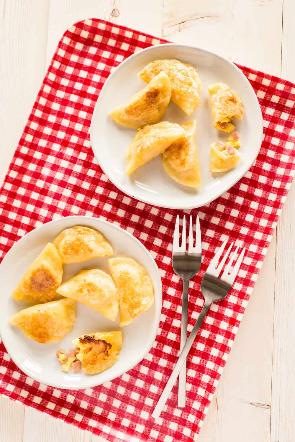 pork roll, egg and cheese pierogies