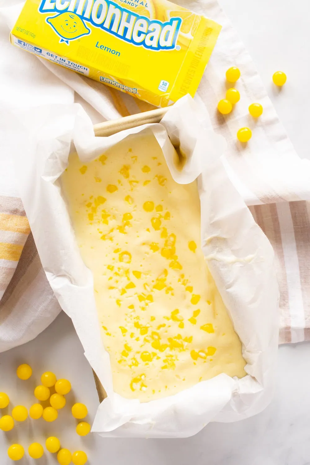lemon crisp ice cream in a loaf pan