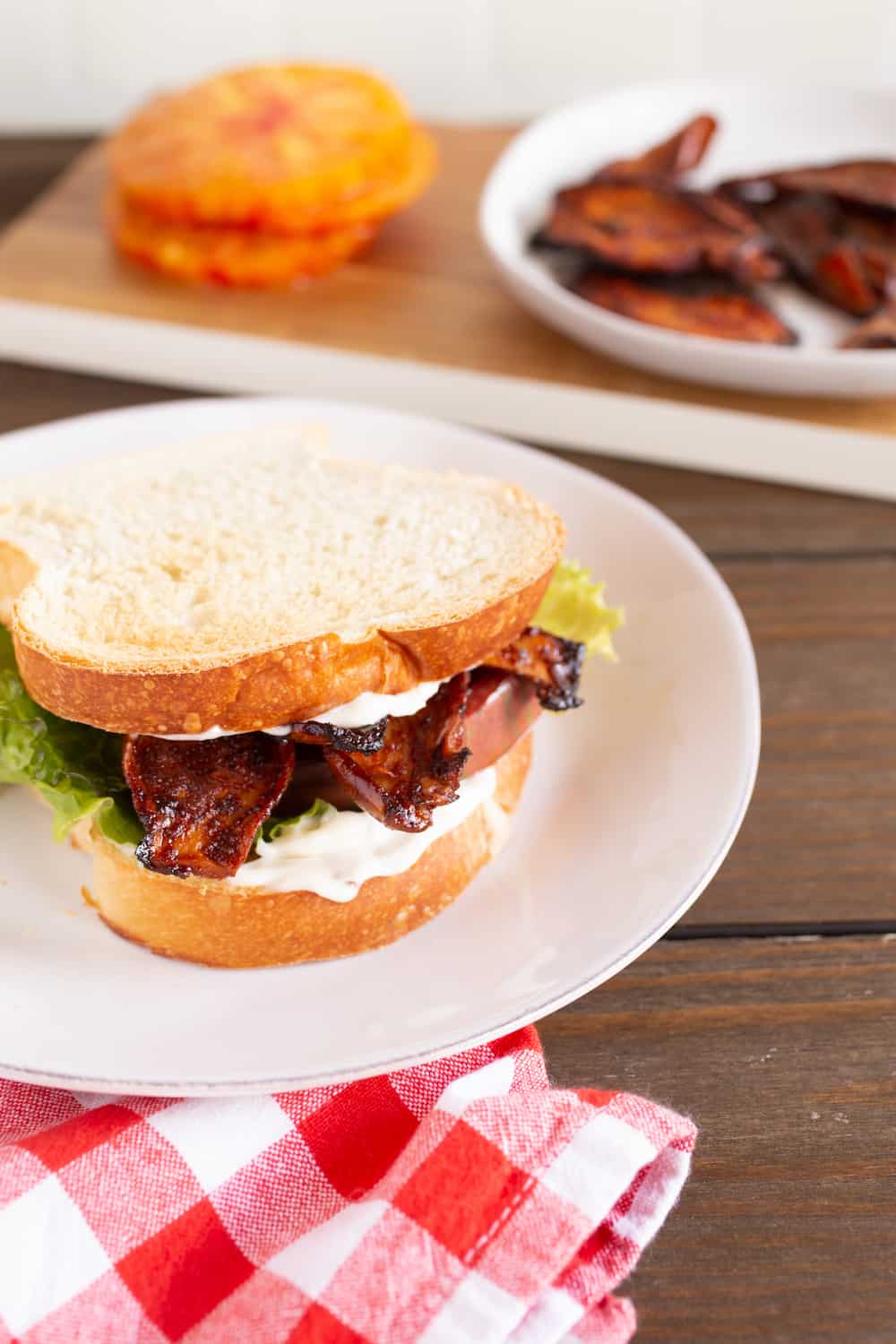 BLT with mushroom bacon