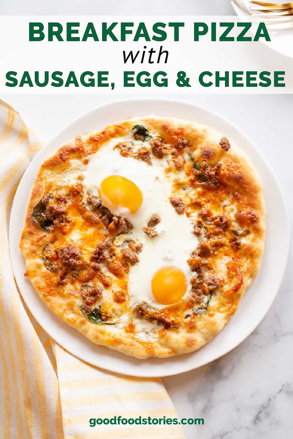 sausage, egg and cheese breakfast pizza