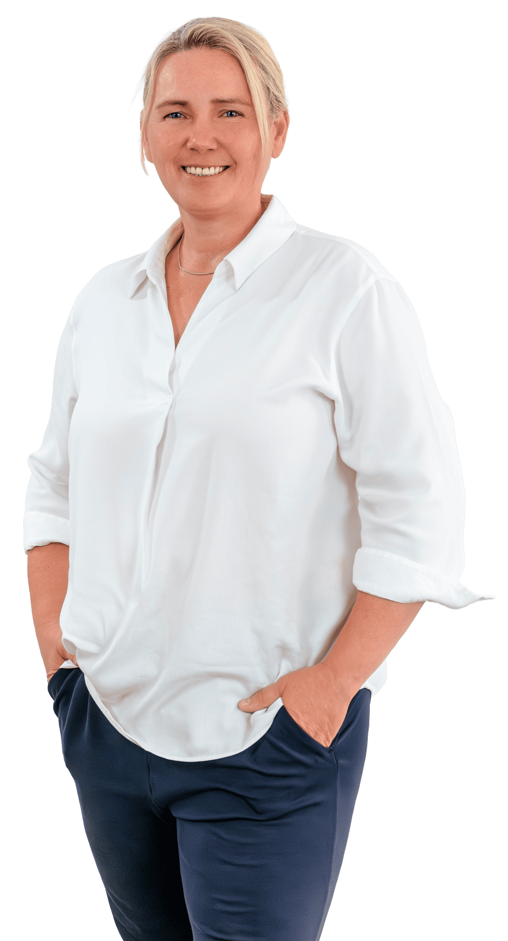 Eine Fotografie von Geschäftsführererin und Physiotherapeutin Angela Popiol.