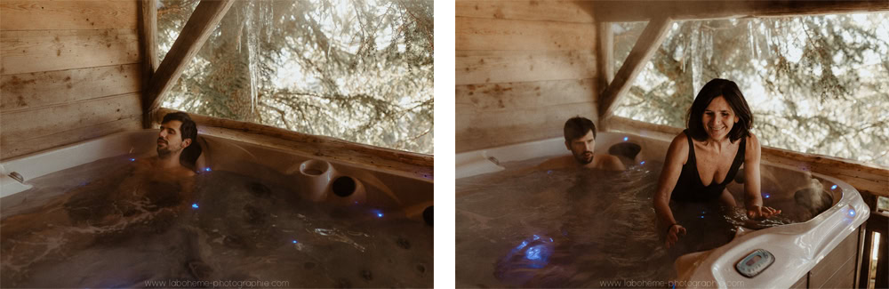 mariage d'hiver et jacuzzi