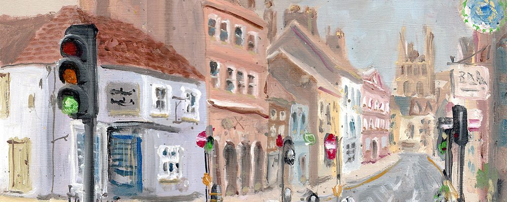 Peeping Minster No4 - East Borough - oils