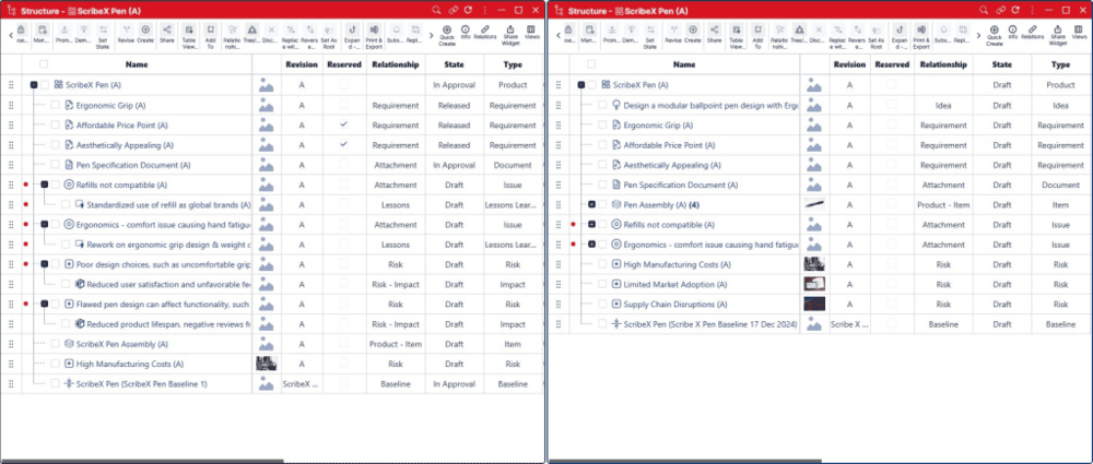 Create baseline management - Nora IPLM