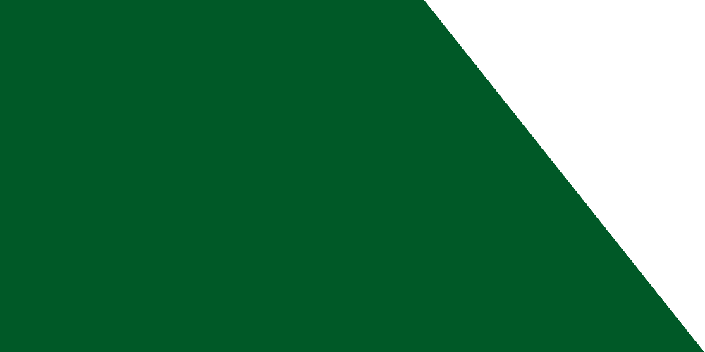 A geometric design featuring a large green area with a white triangular section cutting diagonally from the top right corner toward the center.