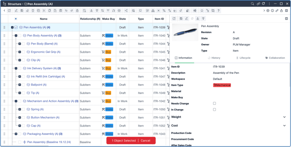 Enhanced BOM management