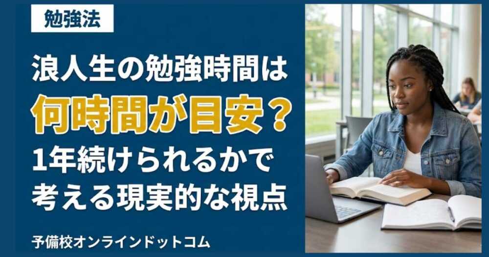 浪人生の勉強時間は何時間が目安？1年続けられるかで考える現実的な視点
