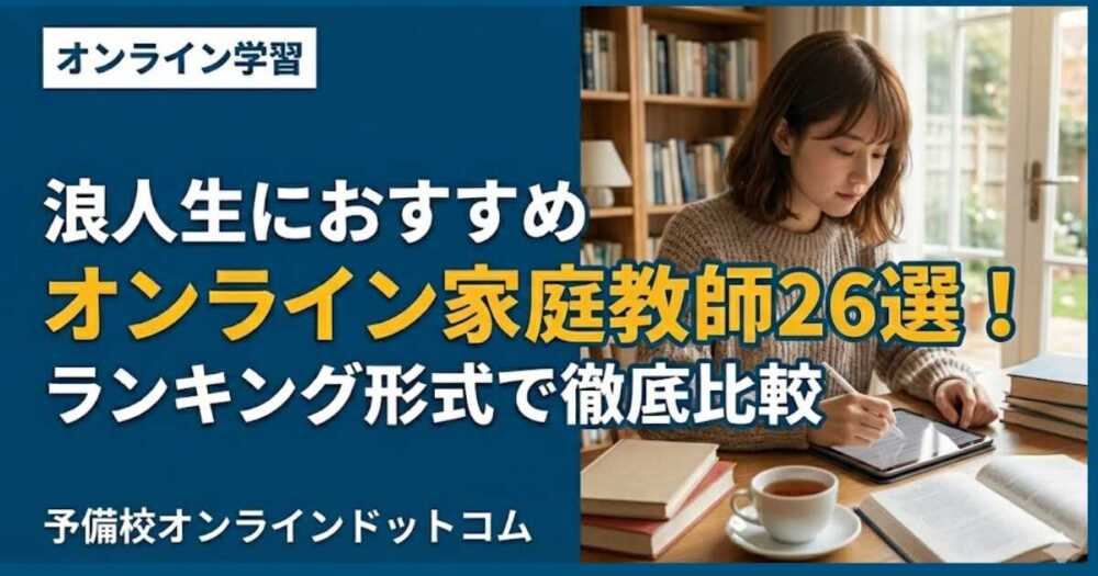 浪人生におすすめオンライン家庭教師26選！ランキング形式で徹底比較