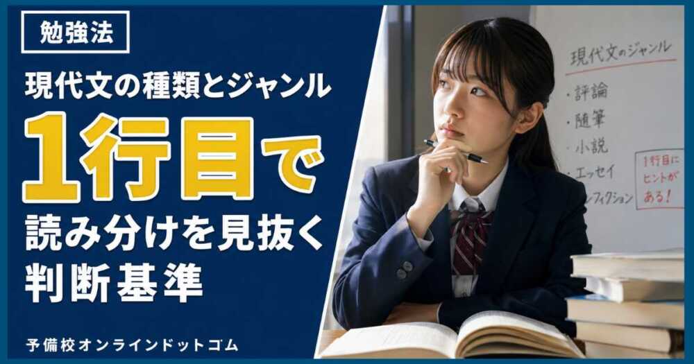 【現代文の種類とジャンル】1行目で読み分けを見抜く判断基準 【現代文の種類とジャンル】1行目で読み分けを見抜く判断基準
