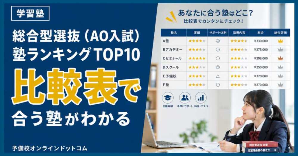 総合型選抜（AO入試）塾ランキングTOP10｜比較表で合う塾がわかる
