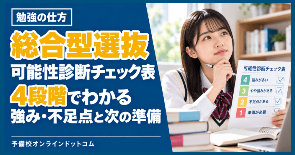 総合型選抜可能性診断チェック表｜4段階でわかる強み・不足点と次の準備