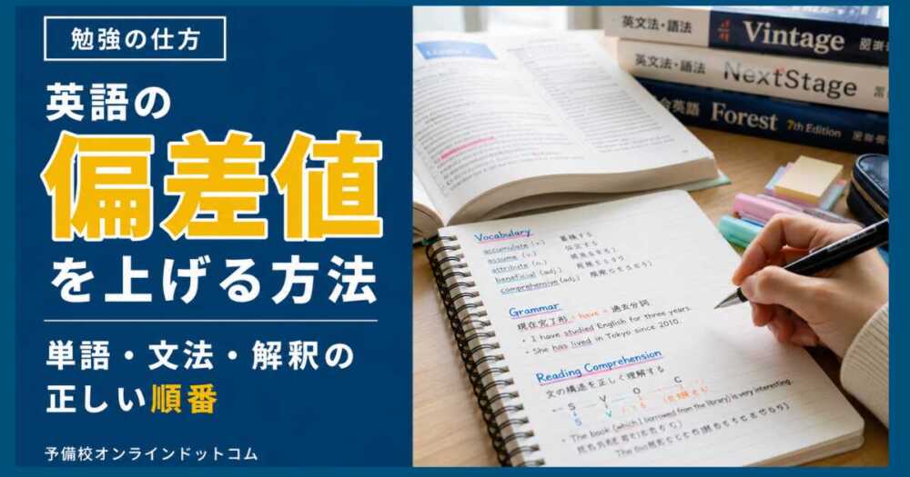英語の偏差値上げる方法|単語・文法・解釈の正しい順番 英語の偏差値を上げる方法|単語・文法・解釈の正しい順番