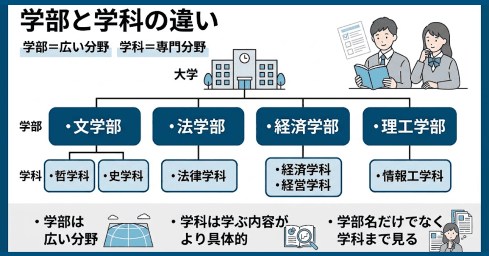 学部と学科の違いとは?専攻・コースとの違いと出願時の選び方を解説