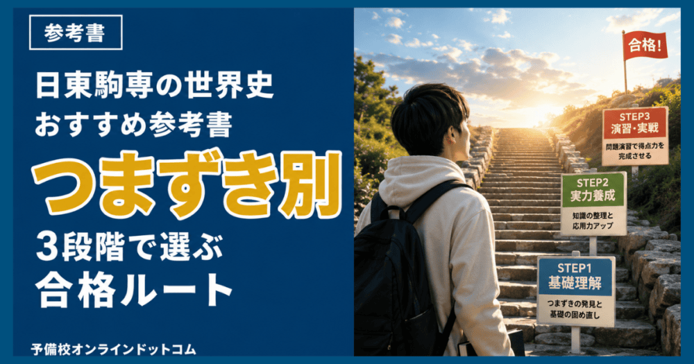 日東駒専の世界史おすすめ参考書|つまずき別3段階で選ぶ合格ルート