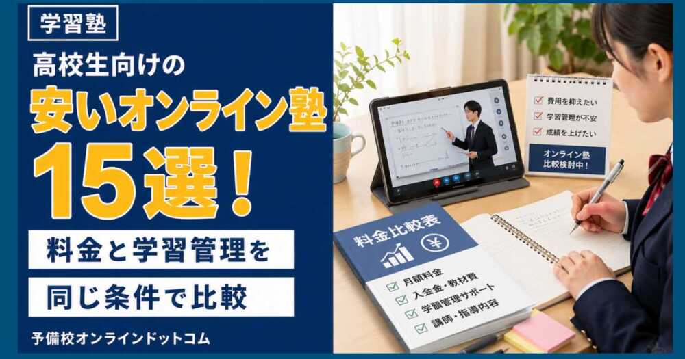 高校生向けの安いオンライン塾15選!料金と学習管理を同じ条件で比較 高校生向けの安いオンライン塾15選!料金と学習管理を同じ条件で比較
