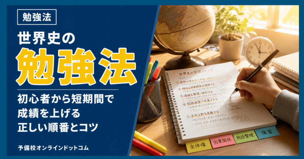 世界史の勉強法|初心者から短期間で成績を上げる正しい順番とコツ