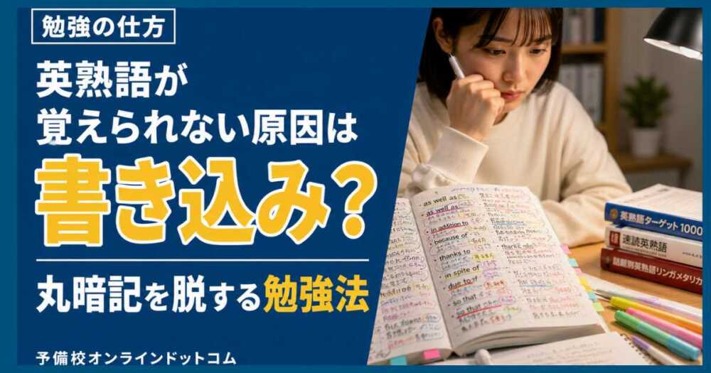 英熟語が覚えられない原因は書き込み?丸暗記を脱する勉強法 英熟語が覚えられない原因は書き込み?丸暗記を脱する勉強法