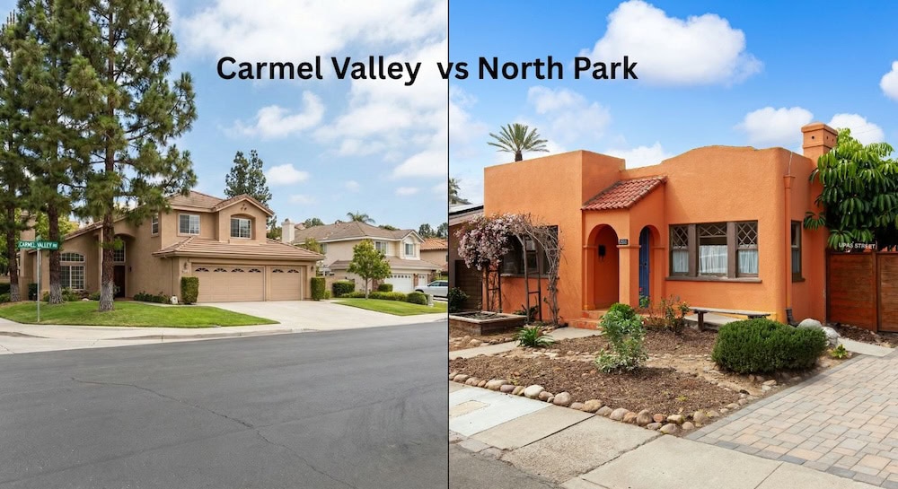 north park home and carmel valley home side by side