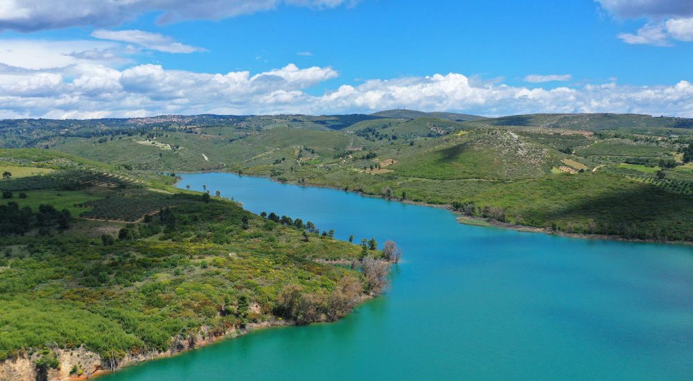 Aerial,Drone,Photo,Of,Famous,Lake,And,Dam,Of,Marathon Aerial,Drone,Photo,Of,Famous,Lake,And,Dam,Of,Marathon