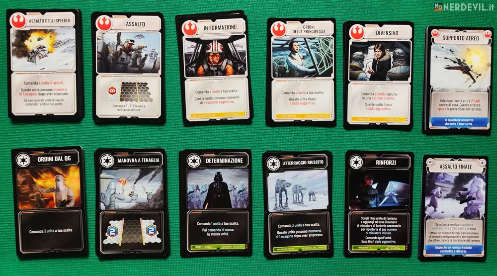 Star Wars: Battaglia di Hoth, Carte da gioco