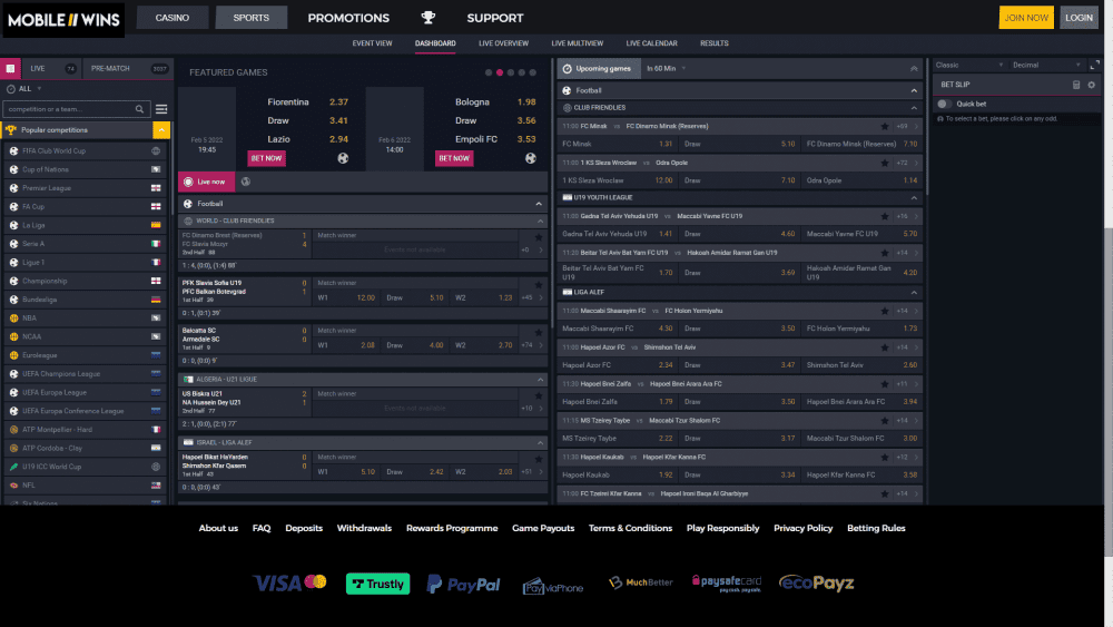 Mobile Wins Review of the Live Dashboard