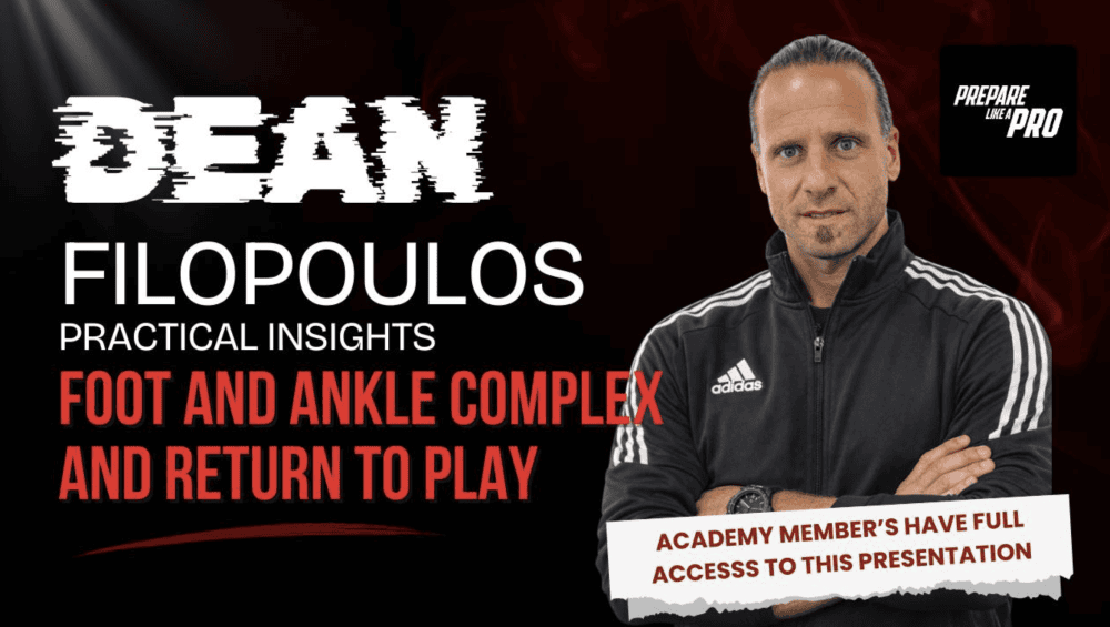 Dean Filopoulos presenting practical insights on foot and ankle complex rehabilitation and return to play for AFL high performance coaches.