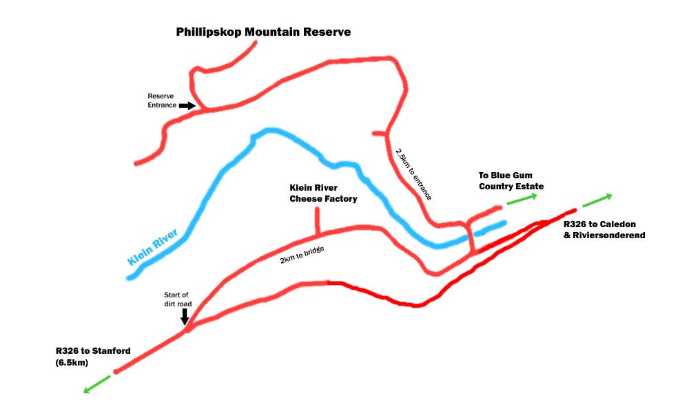 Route map to Phillipskop from R326