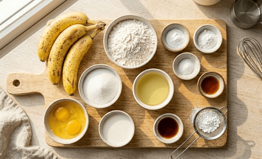 Banana Bread Recipe ingredients