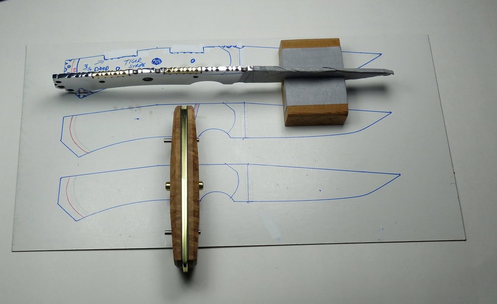 13 Knife blank and partially assembled knife handle Knife blank and partially assembled knife handle